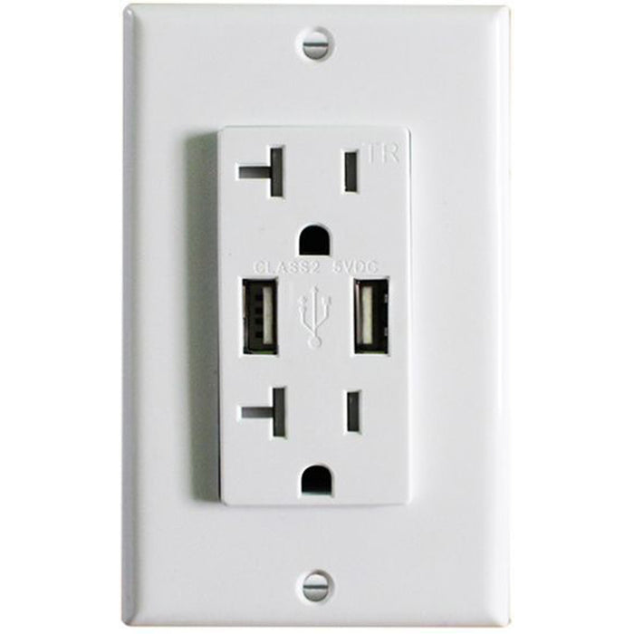 Westgate Manufacturing 2 Vertical USB Port 5VDC (USB2-20TR-WH)