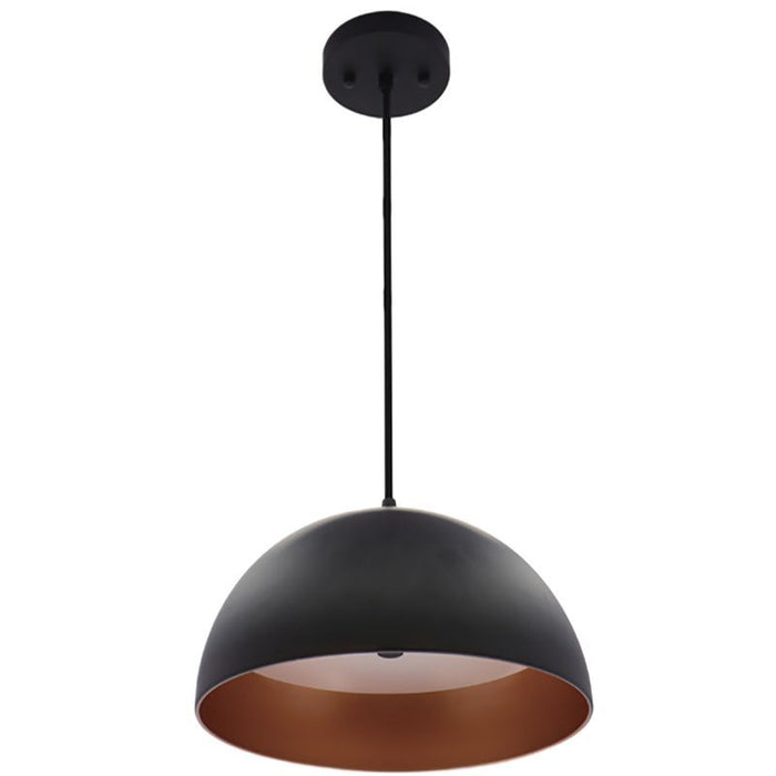 Westgate Manufacturing 20 Inch LED Modern Dome Pendant 40W 2250Lm CCT Selectable 2700K/3000K/3500K/4000K/5000K Black/Gold (LCFD-20-MCT5-BG)