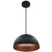 Westgate Manufacturing 20 Inch LED Modern Dome Pendant 40W 2250Lm CCT Selectable 2700K/3000K/3500K/4000K/5000K Black/Gold (LCFD-20-MCT5-BG)