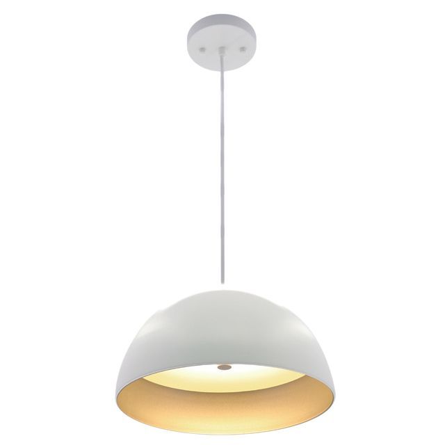 Westgate Manufacturing 20 Inch LED Modern Dome Pendant 40W 2250Lm CCT Selectable 2700K/3000K/3500K/4000K/5000K White/Silver (LCFD-20-MCT5-WS)