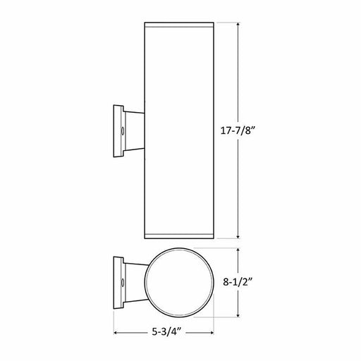 Westgate Manufacturing 6 Inch Up/Down Wall Mount Cylinder 2X20W 3000K/4000K/5000K Non-Dimmable Black (WMCL-UDL-MCT-BK)