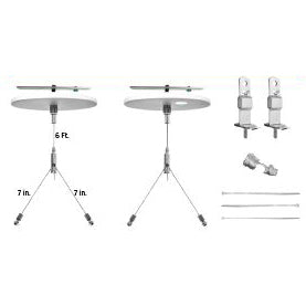Westgate Manufacturing Adjustable 6 Foot 1/16 Inch Single Suspension Canopy Set With Y Double Keyhole End Connectors Non-Power Side (SCL-CSY1-6FT)