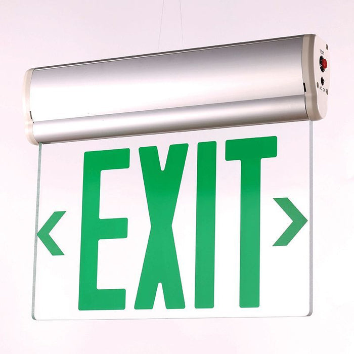 Westgate Manufacturing Edge-Lit Exit Sign Alum Housing Single-Face Clear Panel Green Letters (XT-EL1GCA-EM)