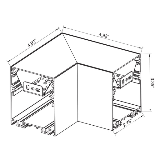 Westgate Manufacturing LED Direct Down Linear Light Optional Corner Fixture Module L Joint Module 3000K 508Lm (SCX-L-30K)