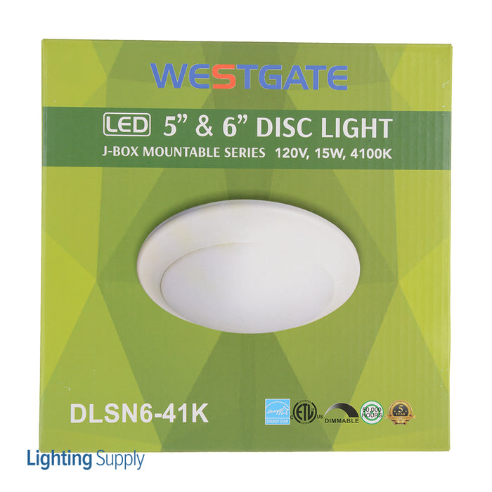 Westgate Manufacturing LED Disc Light 6 Inch 120V 4000K Junction Box Mounting 4000K (DLSN6-41K)