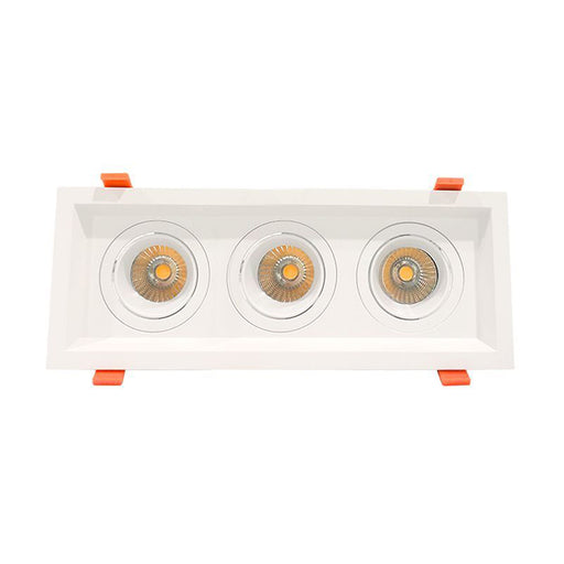 Westgate Manufacturing LED Recessed Light With 3 Slot White Trim 30W 2100Lm 2700K (LRD-10W-27K-WTM3-WH)