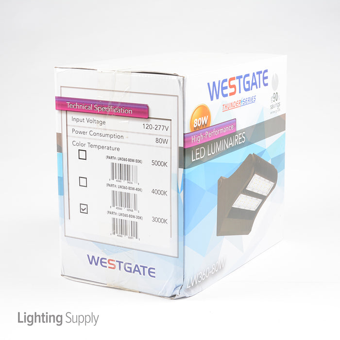 Westgate Manufacturing LED Rotatable Wall Pack 80W 10400Lm 3000K Generation 2 (LW360-80W-30K-G2)