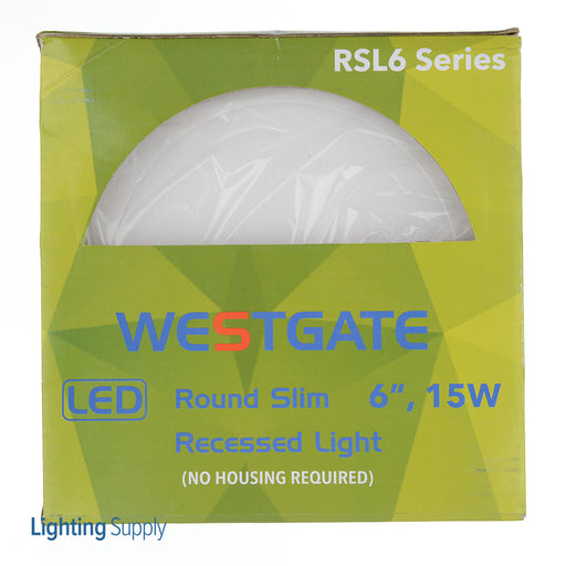 Westgate Manufacturing LED Ultra Slim Recessed Light CCT Selectable 2700K/3000K/3500K/4000K/5000K 120V 15W (RSL6-MCT5)