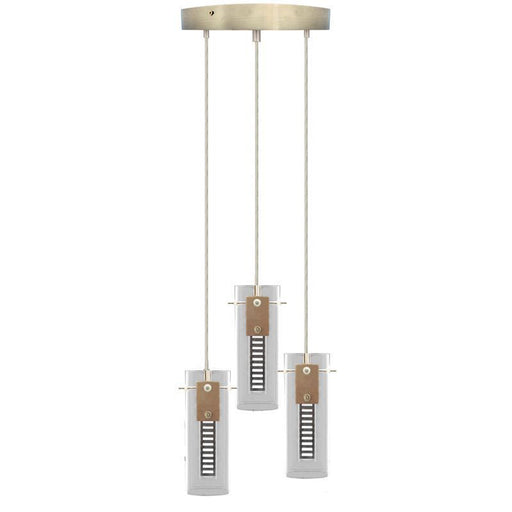 Westgate Manufacturing Triple Hologram Pendant Integrated LED Frosted Square Glass Shades Round Configuration 18W 900Lm 5 CCT 2700K/3000K/3500K/4000K/5000K Brushed Nickel (LCFH-3LR-MCT5)