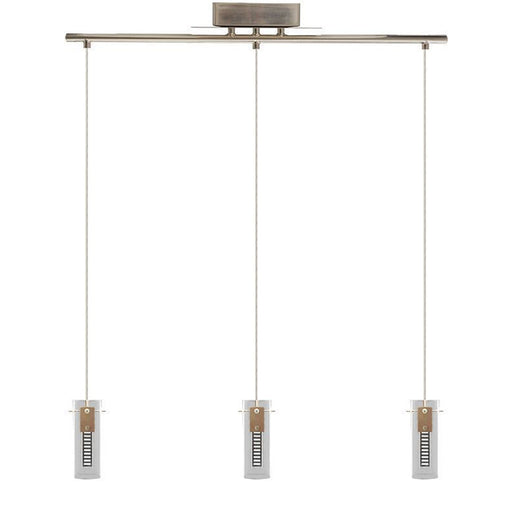 Westgate Manufacturing Triple Hologram Pendant Linear Integrated LED Frosted Square Glass Shades 18W 900Lm 5 CCT 2700K/3000K/3500K/4000K/5000K Brushed Nickel (LCFH-3LS-MCT5)