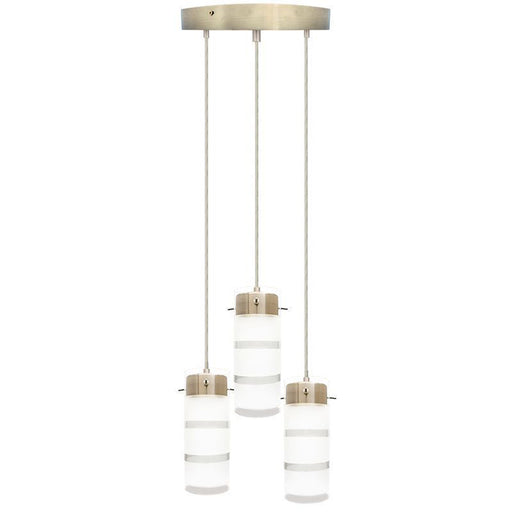 Westgate Manufacturing Triple Pendant Integrated LED Frosted Etched Glass Shades Round Configuration 36W 2430Lm 5 CCT 2700K/3000K/3500K/4000K/5000K Brushed Nickel (LCFB-3LR-MCT5)