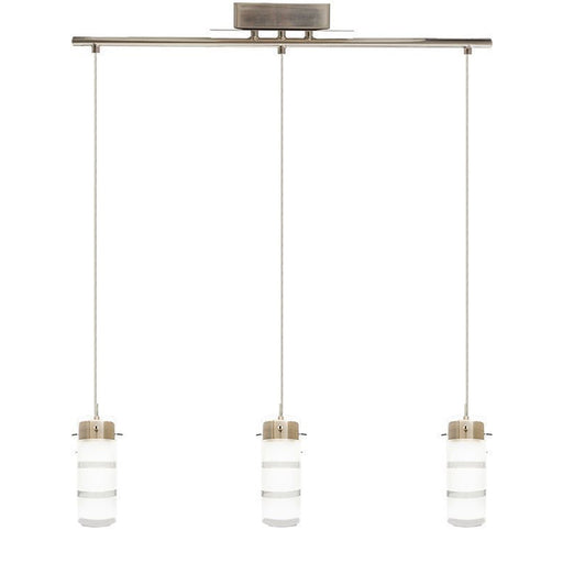 Westgate Manufacturing Triple Pendant Linear Integrated LED Frosted Etched Glass Shades 36W 2430Lm 5 CCT 2700K/3000K/3500K/4000K/5000K Brushed Nickel (LCFB-3LS-MCT5)