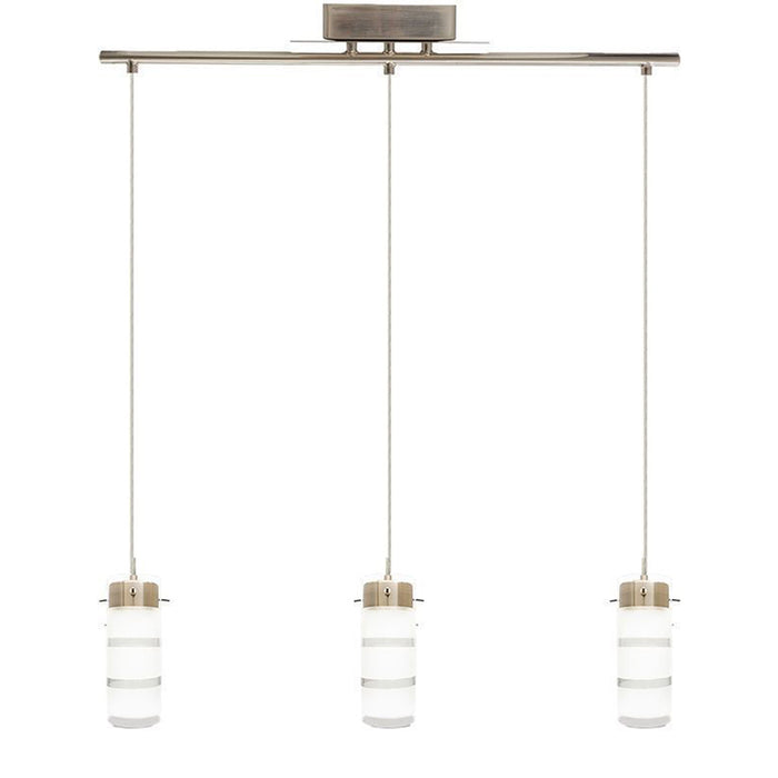 Westgate Manufacturing Triple Pendant Linear Integrated LED Frosted Etched Glass Shades 36W 2430Lm 5 CCT 2700K/3000K/3500K/4000K/5000K Brushed Nickel (LCFB-3LS-MCT5)