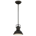Westinghouse 1 Light LED Mini Pendant Oil Rubbed Bronze Finish With Highlights And Prismatic Lens (63082A)
