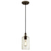 Westinghouse 1 Light Mini Pendant Oil Rubbed Bronze Finish With Clear Textured Glass (6328900)