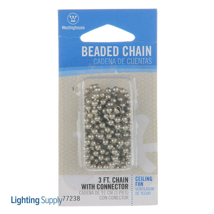 Westinghouse 3 Foot Beaded Chain With Connector Brushed Nickel Finish (7723800)