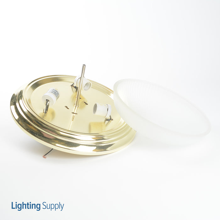 Westinghouse 3 Light Flush Polished Brass Finish With Frosted Swirl Glass (6430300)