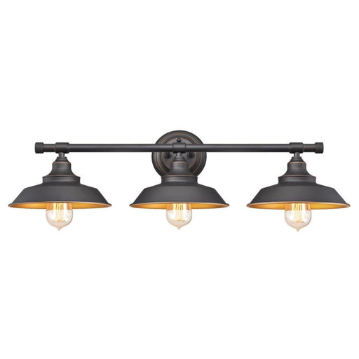 Westinghouse 3 Light Wall Mount Fixture Oil Rubbed Bronze Finish With Highlights And Metallic Bronze Interior (6344900)