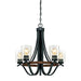 Westinghouse 5 Light Chandelier Textured Iron And Barnwood Finish With Clear Hammered Glass (6331900)