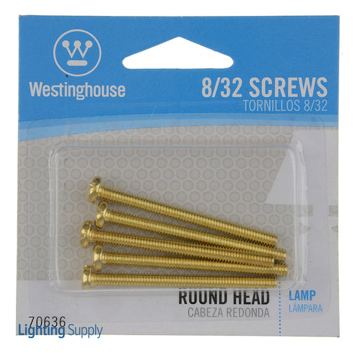 Westinghouse 5 Round Head Screws Brass-Plated Steel (7063600)