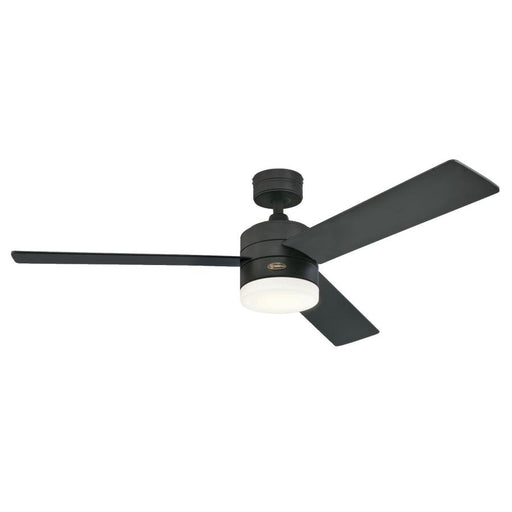 Westinghouse 52 Inch Matte Black Finish Fan With Reversible Blades 3000K (Black/Bleached Cherry) With Light Kit With Opal Frosted Glass 3000K (7205900)