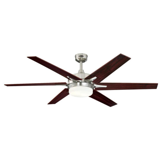 Westinghouse 60 Inch Brushed Nickel Finish Fan With Reversible Blades (Rosewood/Light Maple) With Light Kit With Opal Frosted Glass (7207700)