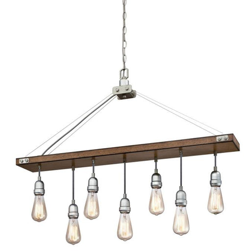 Westinghouse 7 Light Chandelier Barnwood And Galvanized Steel (6351500)