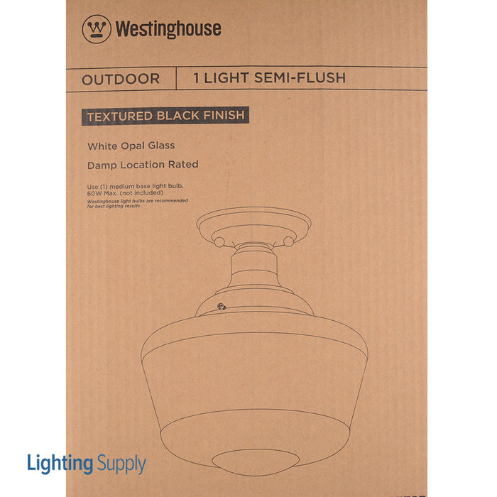 Westinghouse 9 Inch Scholar 1 Light Fixture Semi-Flush Textured Black Finish (6578300)