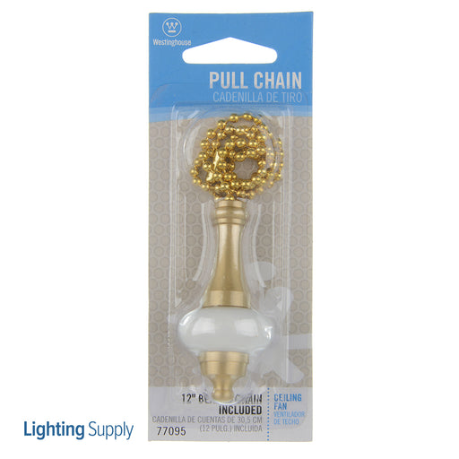 Westinghouse Polished Brass Finish And Ceramic White Accent Pull Chain (7709500)