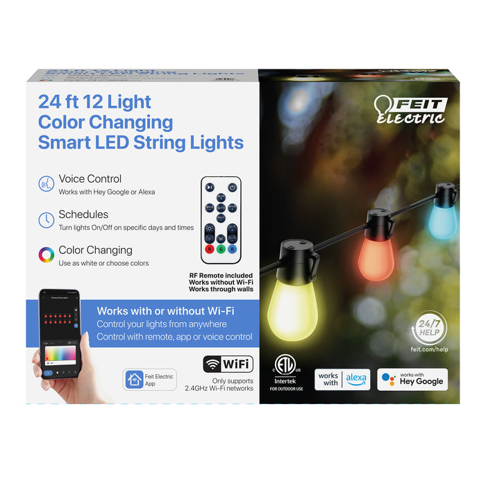 Feit Electric 24 Foot Color Changing Smart LED String Lights (LVSL24-12/RGBW/AG)