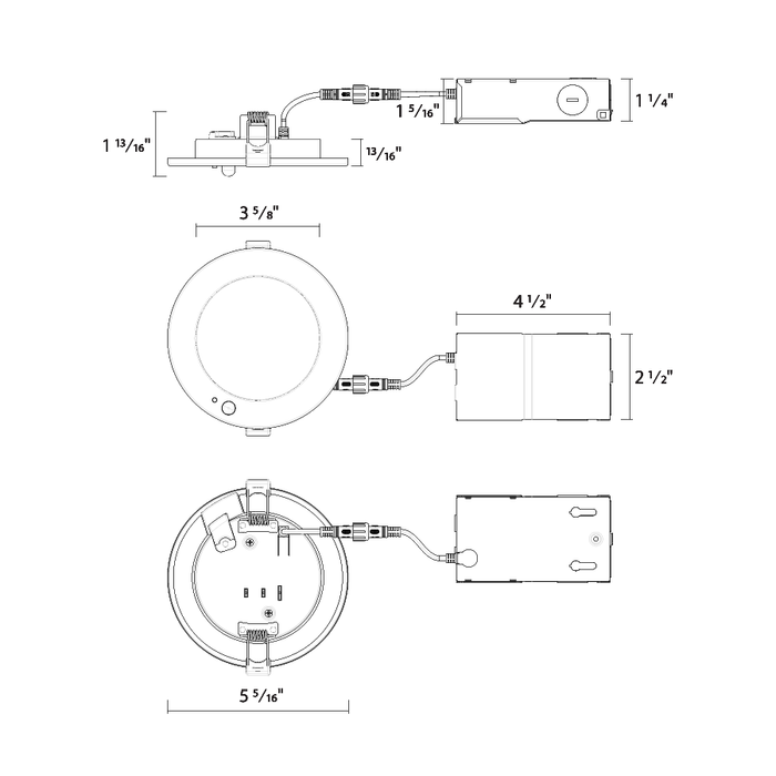RAB 4 Inch LED Wafer Round 9W CCT Selectable 2700K/3000K/3500K/4000K/5000K 90 CRI 120-277V White PIR Sensor (WFR-4R/PIR)