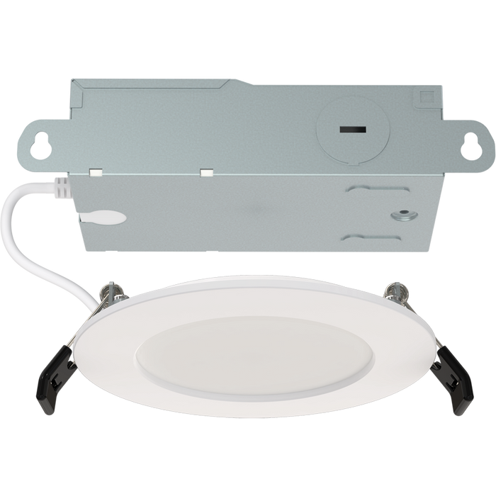 RAB 4 Inch Edge-Lit Wafer34 LED Recessed Downlight 9W CCT Selectable 2700K/3000K/3500K/4000K/5000K Triac Dimming White Smooth Trim (WFR34-4)