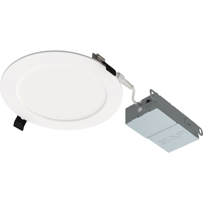 RAB 6 Inch Edge-Lit Wafer34 LED Recessed Downlight 13W CCT Selectable 2700K/3000K/3500K/4000K/5000K Triac Dimming White Smooth Trim (WFR34-6)