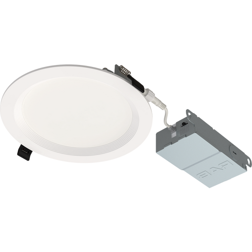 RAB 6 Inch Edge-Lit Wafer34 LED Recessed Downlight 13W CCT Selectable 2700K/3000K/3500K/4000K/5000K Triac Dimming White Baffle Trim (WFR34-6B)