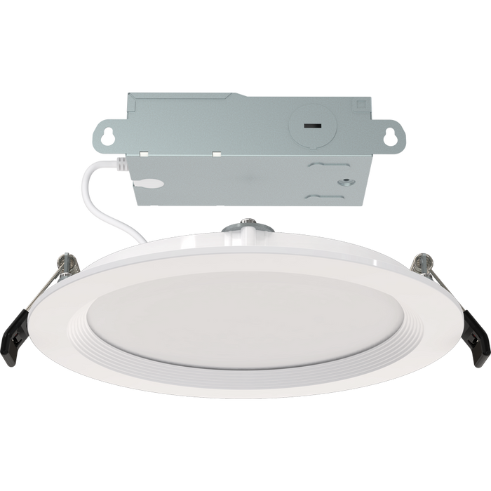 RAB 6 Inch Edge-Lit Wafer34 LED Recessed Downlight 13W CCT Selectable 2700K/3000K/3500K/4000K/5000K Triac Dimming White Baffle Trim (WFR34-6B)
