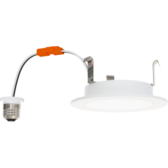 RAB 4 Inch LED Retrofit Downlight 8W 800Lm CCT Selectable 2700K/3000K/3500K/4000K/5000K 90 CRI 120V Triac/ELV Dimming Smooth Trim White (WFRETRO34-4)
