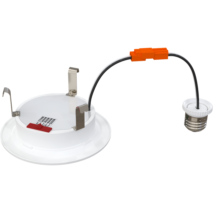 RAB 4 Inch LED Retrofit Downlight 8W 800Lm CCT Selectable 2700K/3000K/3500K/4000K/5000K 90 CRI 120V Triac/ELV Dimming Smooth Trim White (WFRETRO34-4)
