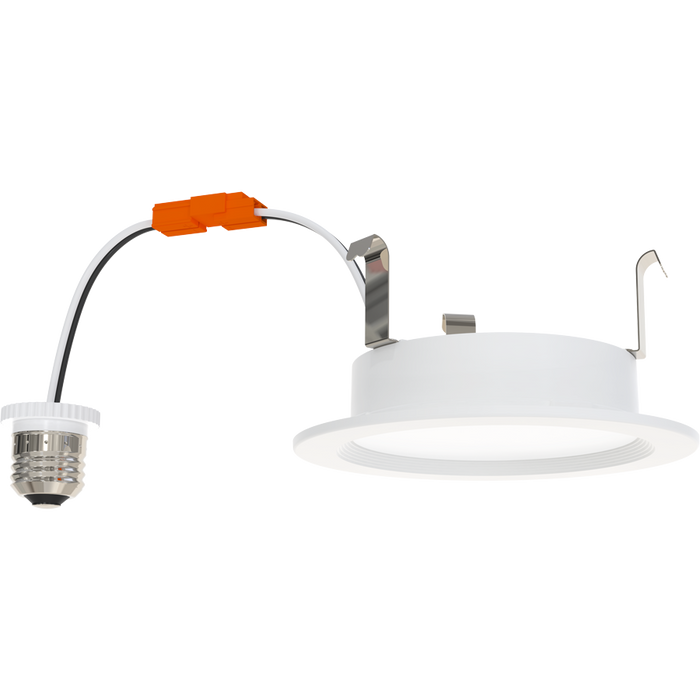 RAB 4 Inch LED Retrofit Downlight 8W 800Lm CCT Selectable 2700K/3000K/3500K/4000K/5000K 90 CRI 120V Triac/ELV Dimming Baffle Trim White (WFRETRO34-4B)