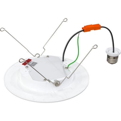 RAB 6 Inch LED Retrofit Downlight 11W 1100Lm CCT Selectable 2700K/3000K/3500K/4000K/5000K 90 CRI 120V Triac/ELV Dimming Smooth Trim (WFRETRO34-6)
