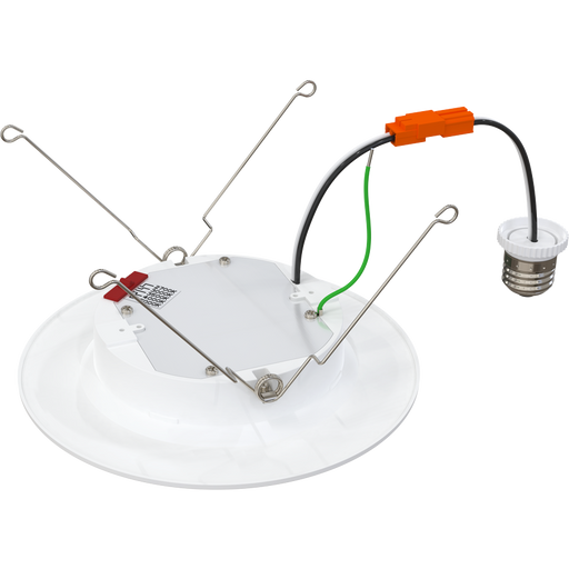 RAB 6 Inch LED Retrofit Downlight 11W 1100Lm CCT Selectable 2700K/3000K/3500K/4000K/5000K 90 CRI 120V Triac/ELV Dimming Baffle Trim (WFRETRO34-6B)
