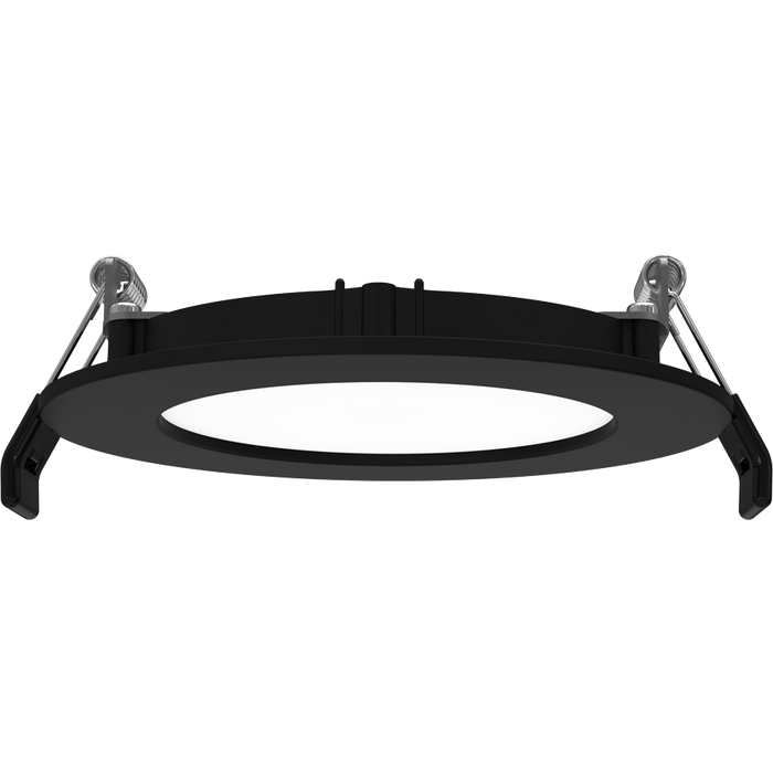 RAB 4 Inch 9W Edge-Lit Wafer Recessed Downlight Round CCT Selectable 2700K/3000K/3500K/4000K/5000K 90 CRI 120V Black Trim Triac Dimming (WFRL4R99FA120BS)