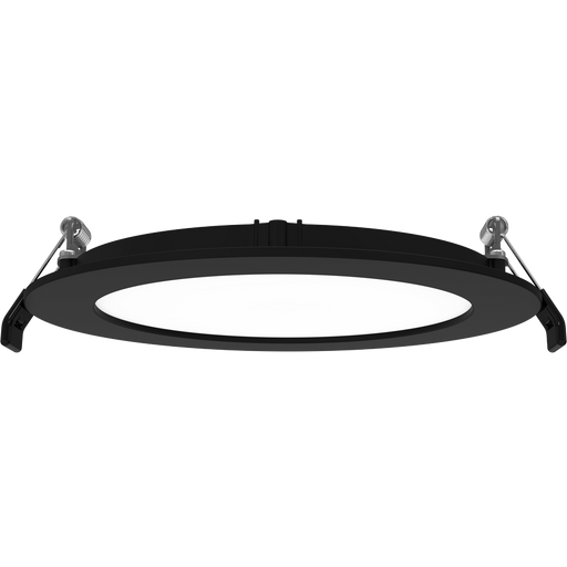 RAB 6 Inch 13W Edge-Lit Wafer Recessed Downlight Round CCT Selectable 2700K/3000K/3500K/4000K/5000K 90 CRI 120V Black Trim Triac Dimming (WFRL6R139FA120BS)