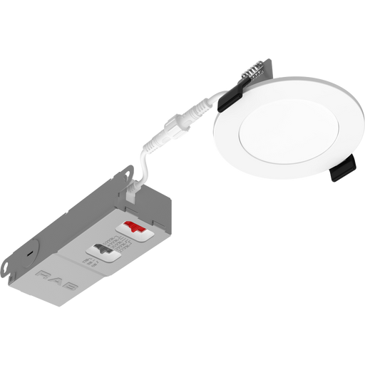 RAB 2 Inch Edge-Lit LED Round Wafer Wattage/CCT Selectable 10W/8W/6W 2700K/3000K/3500K/4000K/5000K 90 CRI 120V Triac Dimming White (WFRX-2)