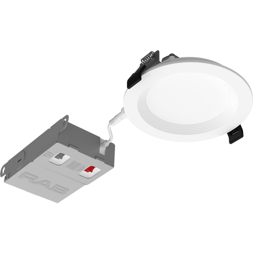 RAB Edge-Lit LED Wafer 4 Inch Wattage/CCT Selectable 12W/10W/8W 2700K/3000K/3500K/4000K/5000K 90 CRI 120-277V Baffle Round White (WFRX-4BD)