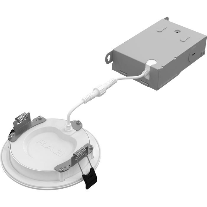 RAB Edge-Lit LED Wafer 4 Inch Wattage/CCT Selectable 12W/10W/8W 2700K/3000K/3500K/4000K/5000K 90 CRI 120-277V Baffle Round White (WFRX-4BD)