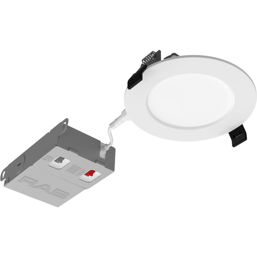 RAB Edge-Lit LED Wafer 4 Inch Wattage/CCT Selectable 12W/10W/8W 2700K/3000K/3500K/4000K/5000K 90 CRI 120-277V Smooth Round White (WFRX-4D)