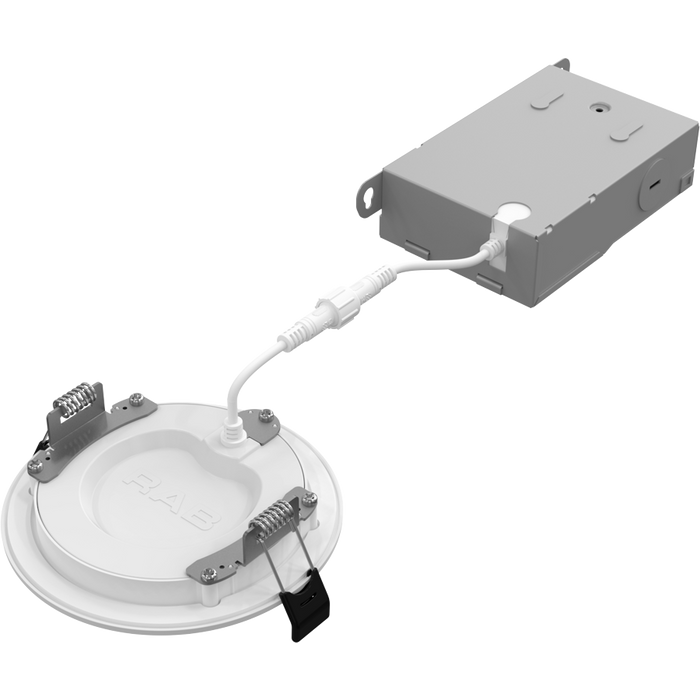 RAB Edge-Lit LED Wafer 4 Inch Wattage/CCT Selectable 12W/10W/8W 2700K/3000K/3500K/4000K/5000K 90 CRI 120-277V Smooth Round White (WFRX-4D)