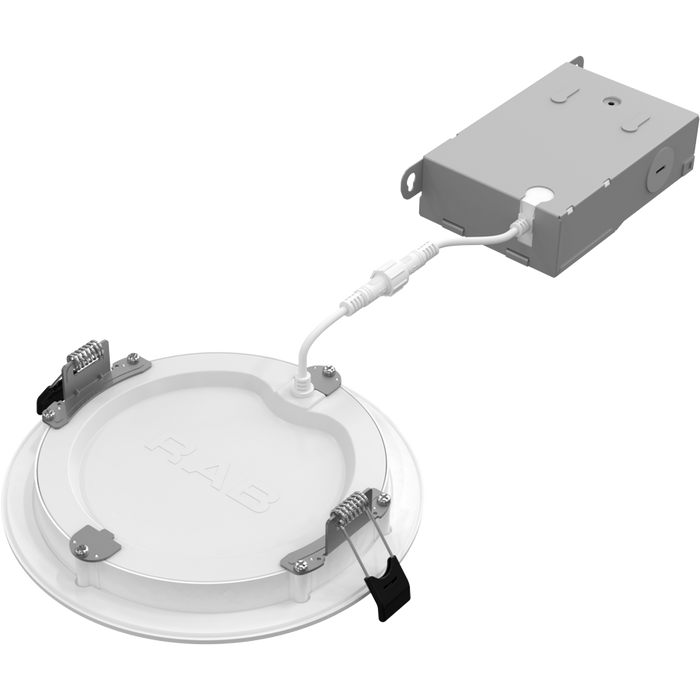 RAB Edge-Lit LED Wafer 6 Inch Wattage/CCT Selectable 15W/13W/11W 2700K/3000K/3500K/4000K/5000K 90 CRI 120-277V Baffle Round White (WFRX-6BD)
