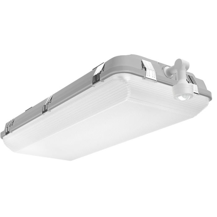 RAB Whale 2 Foot Linear Washdown Light Wattage/CCT Selectable 90W/75W/60W 3500K/4000K/5000K 120-277V 0-10V Dimming Passive Infrared Sensor Gray (WHALE2/PIR)