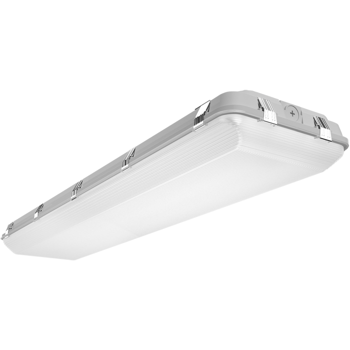 RAB Whale 4 Foot Linear Washdown Light Wattage/CCT Selectable 160W/140W/120W 3500K/4000K/5000K 120-277V 0-10V Dimming Microwave Occupancy Sensor Gray (WHALE4/MVS)